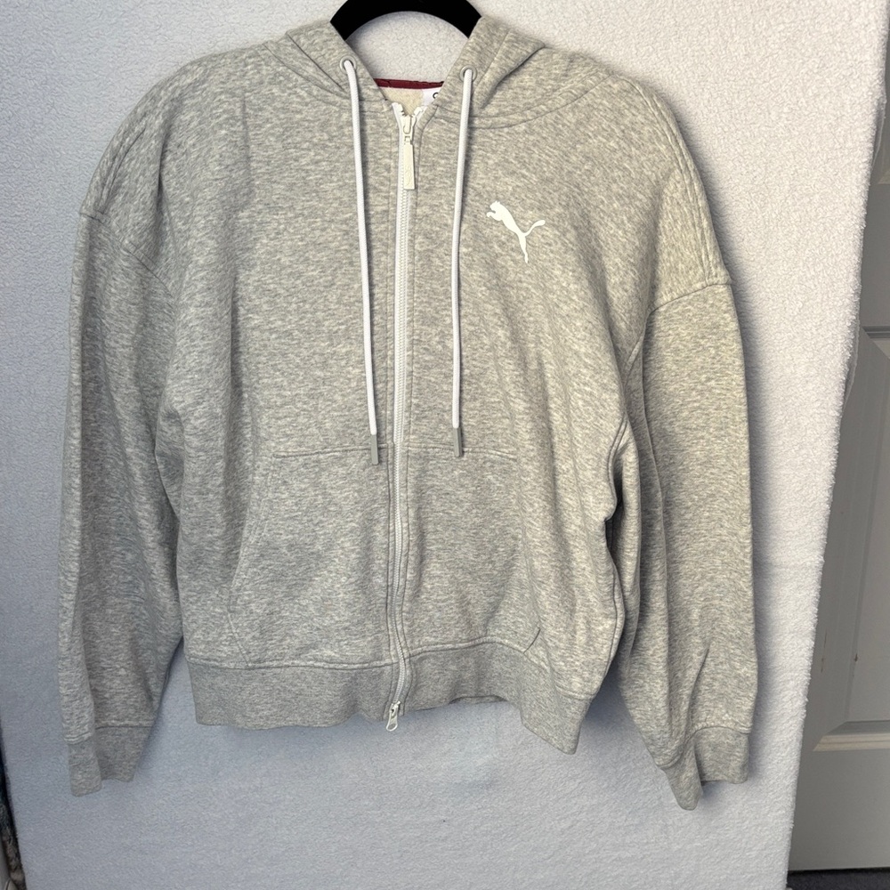 Puma Men's Light Gray Zip-Up Sweater
